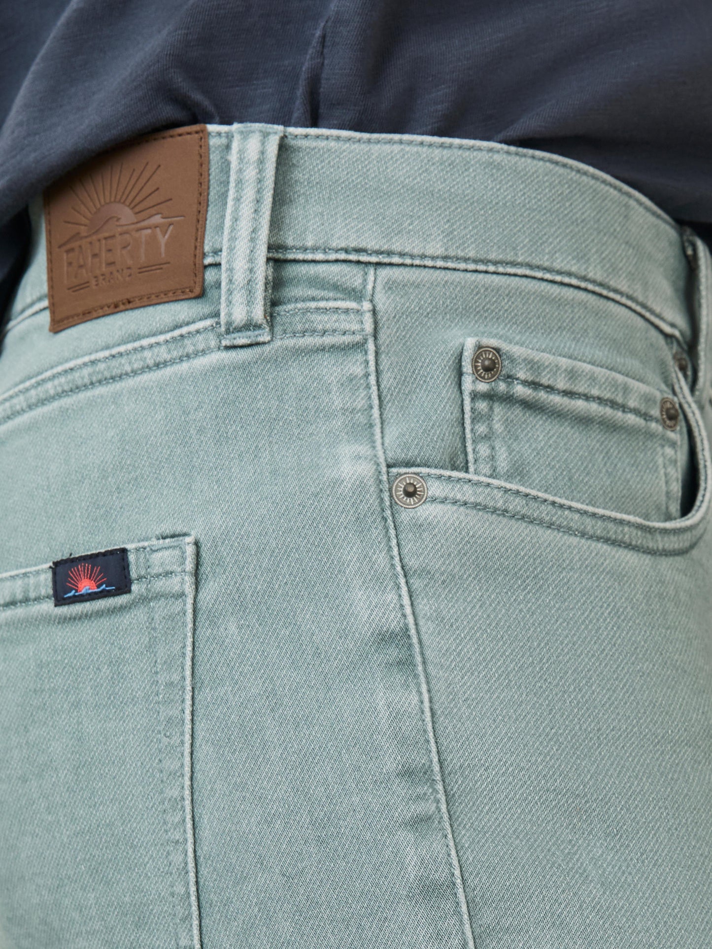 Stretch Terry 5-Pocket Pant - Ocean Glass