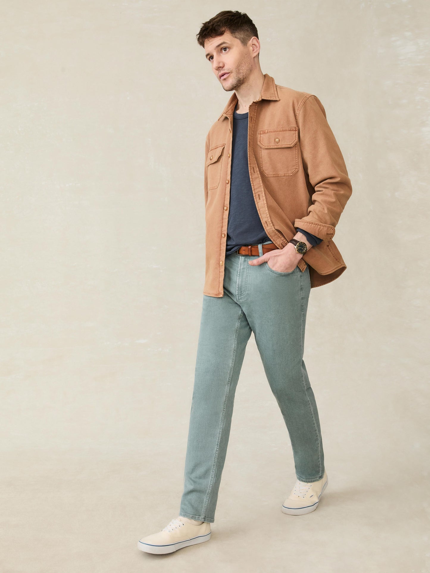 Stretch Terry 5-Pocket Pant - Ocean Glass