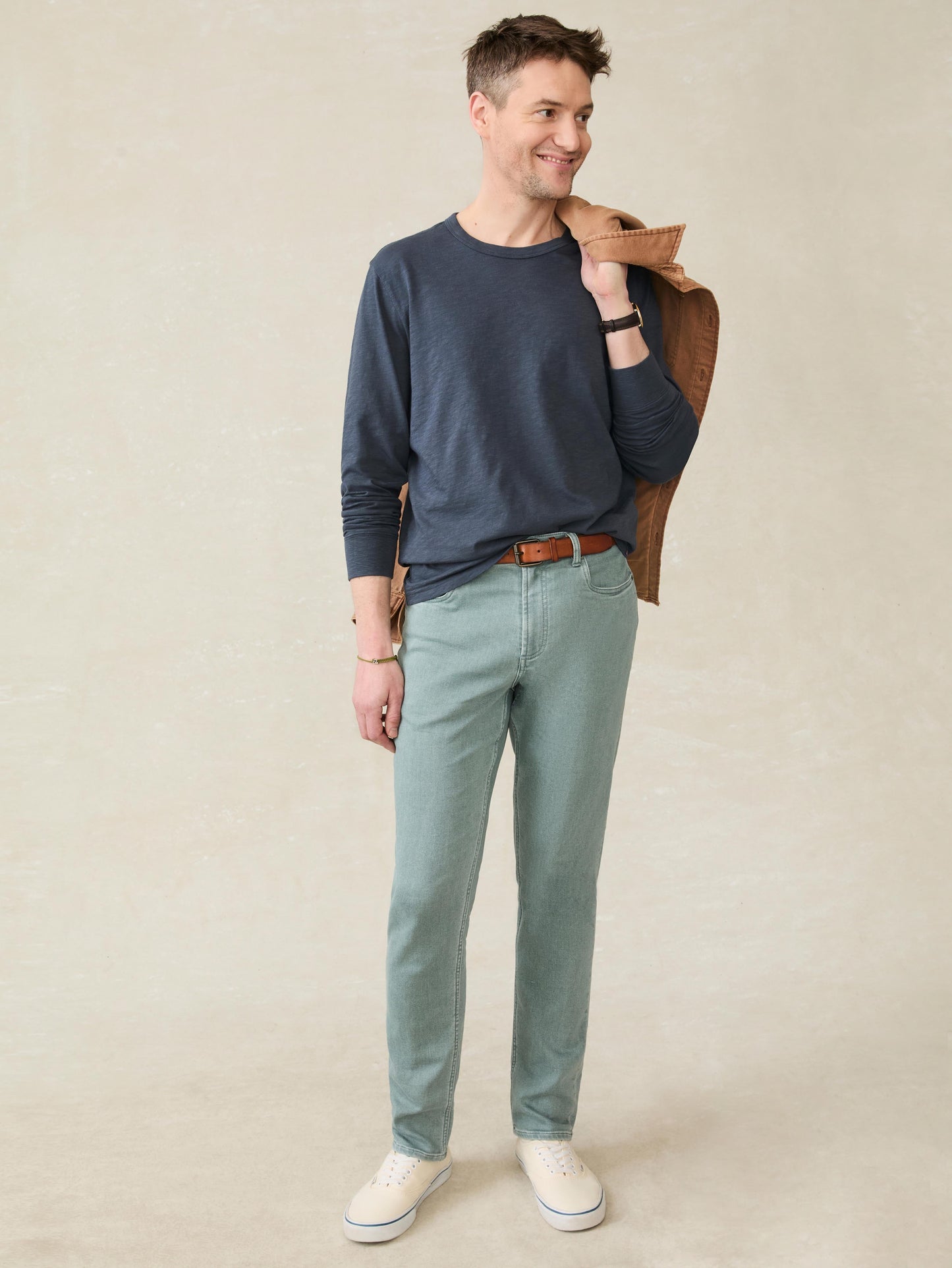 Stretch Terry 5-Pocket Pant - Ocean Glass