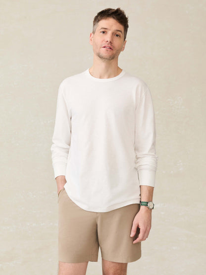 Long-Sleeve Sunwashed Tee - White