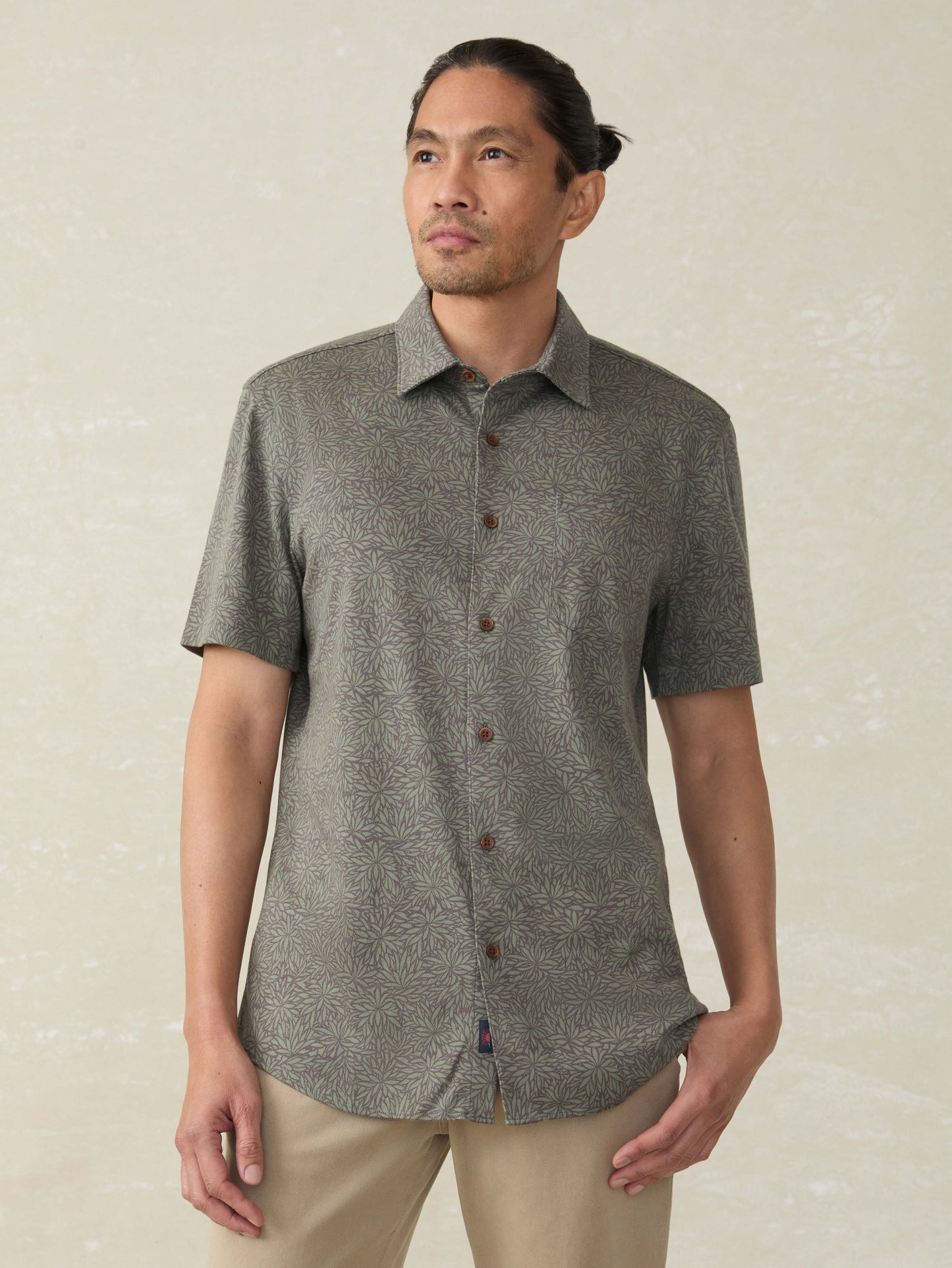 Short-Sleeve Hermosa Shirt - Olive Frond