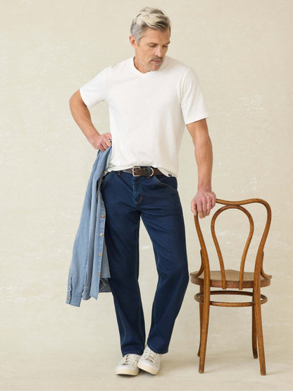 Short-Sleeve Sunwashed V-Neck Tee - White