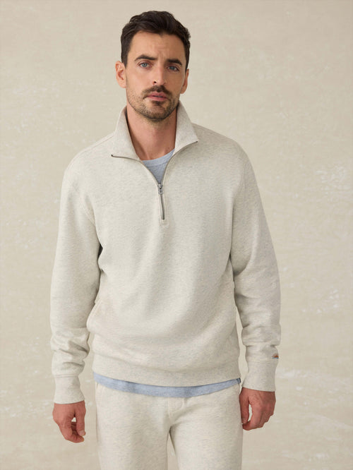 High Standard Fleece Quarter Zip - Antique Ivory Heather