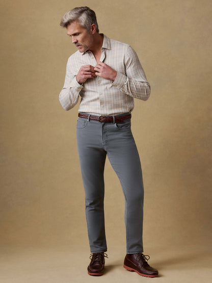 Stretch Terry 5-Pocket Athletic Fit Pant - Slate