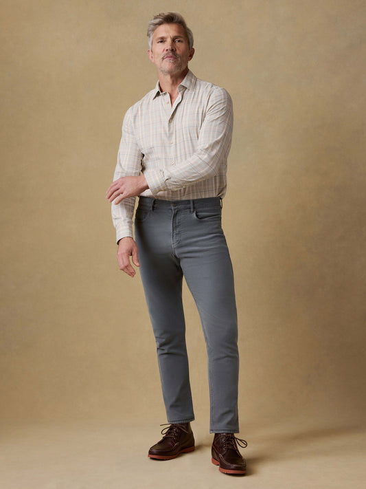 Stretch Terry 5-Pocket Athletic Fit Pant - Slate