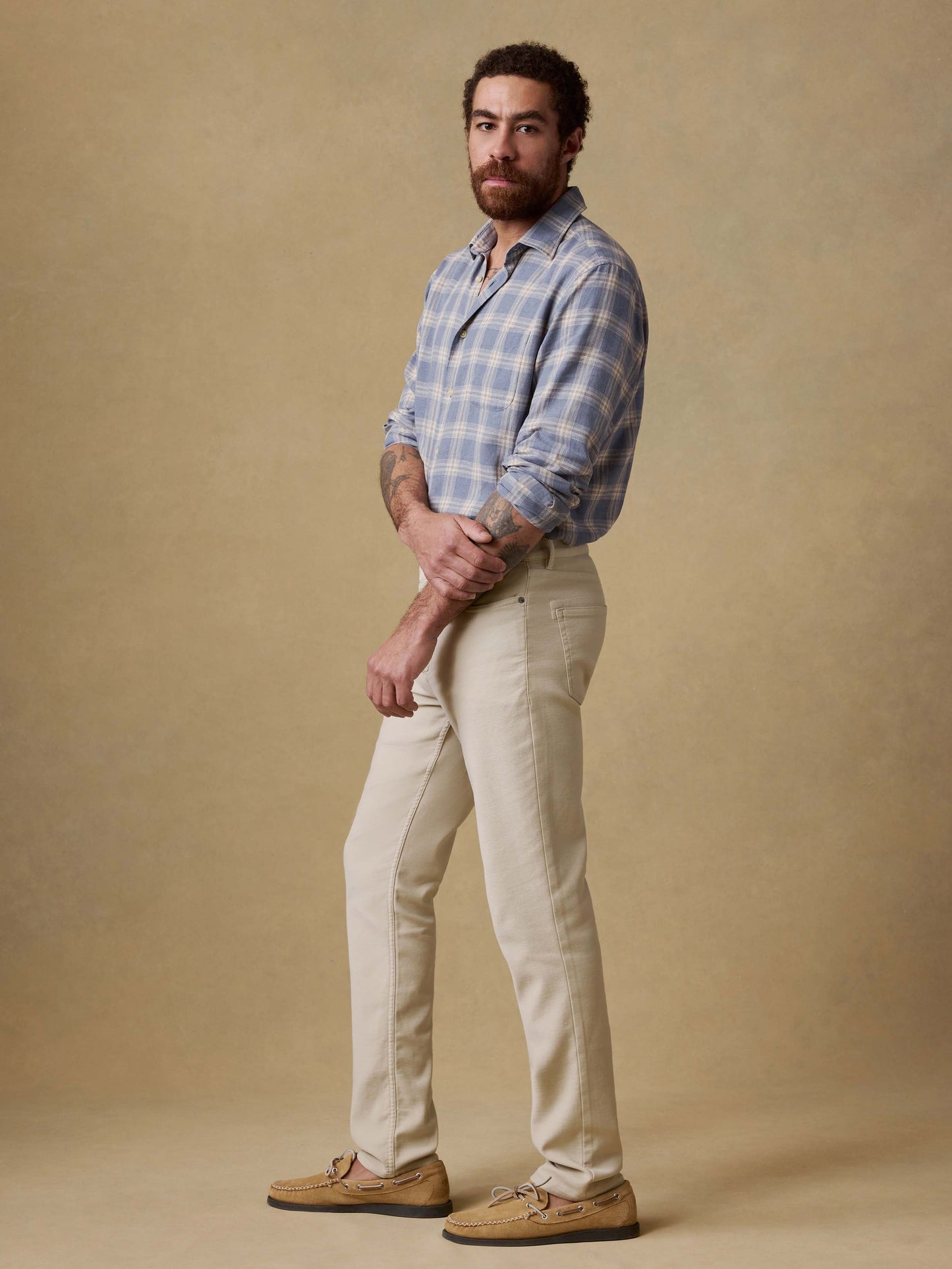 Stretch Terry 5-Pocket Athletic Fit Pant - Stone