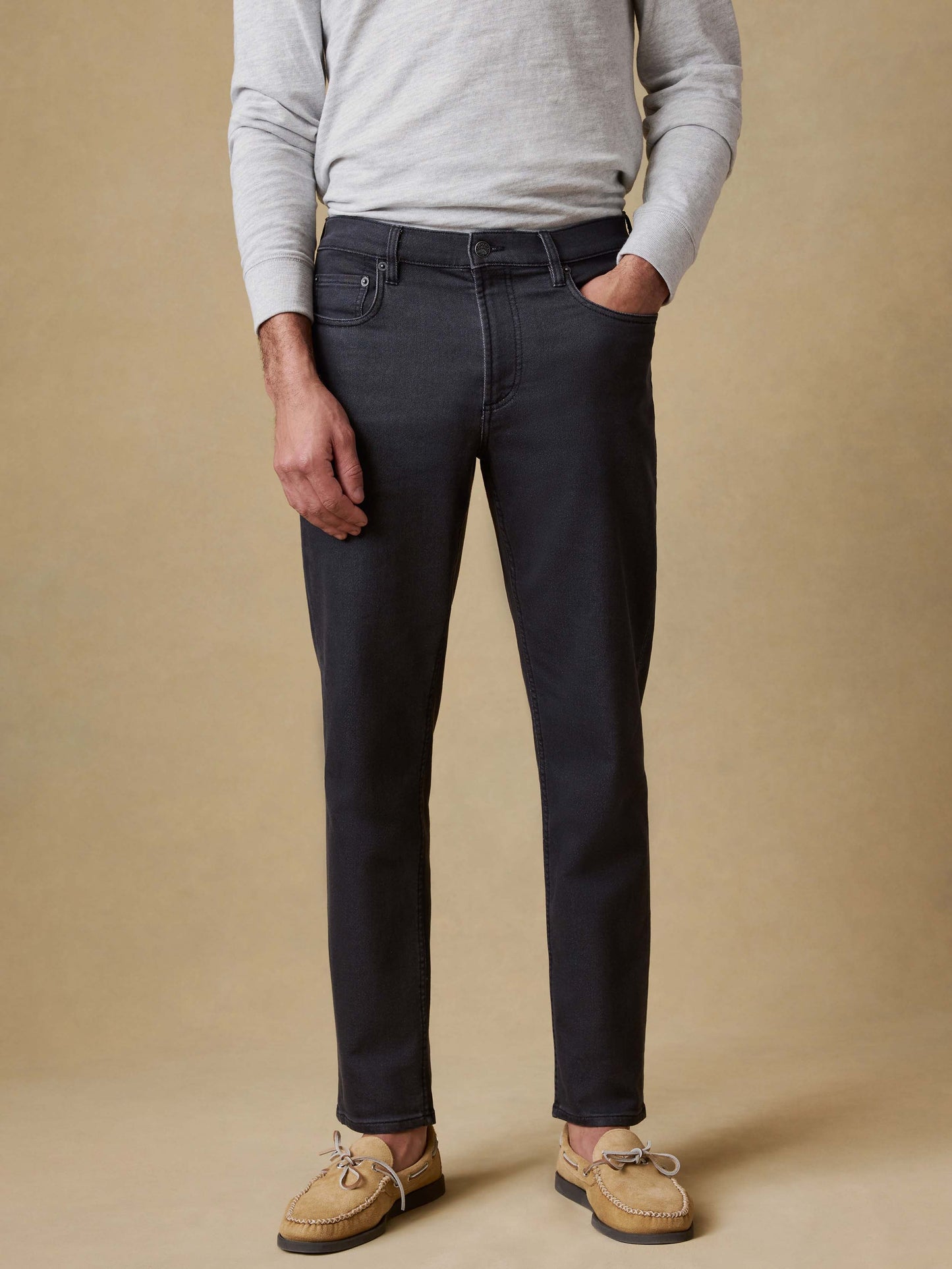 Stretch Terry 5-Pocket Pant - Onyx Black