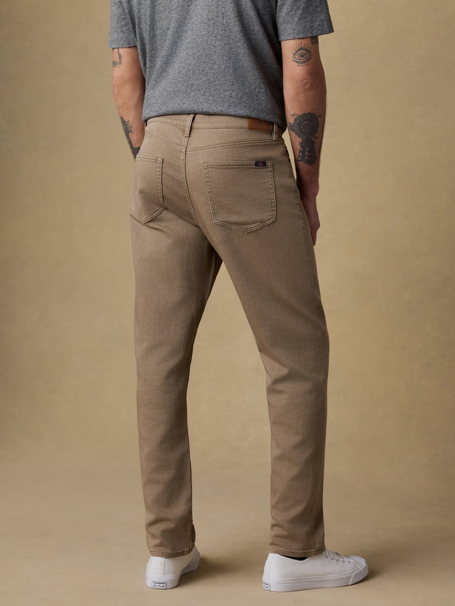Stretch Terry 5-Pocket Athletic Fit Pant - Desert Khaki