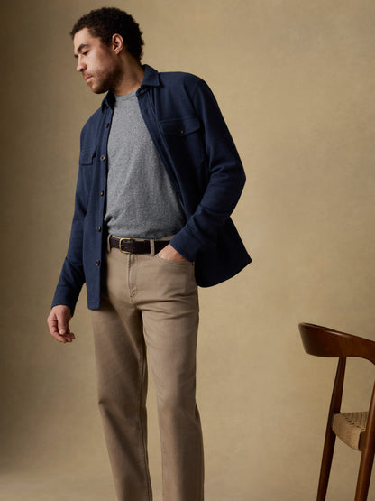 Stretch Terry 5-Pocket Athletic Fit Pant - Desert Khaki
