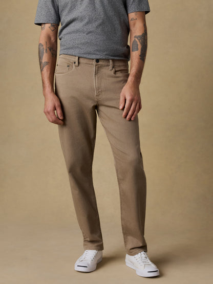 Stretch Terry 5-Pocket Athletic Fit Pant - Desert Khaki