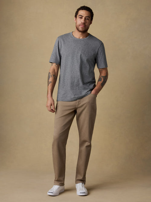 Stretch Terry 5-Pocket Athletic Fit Pant - Desert Khaki