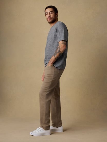 Stretch Terry 5-Pocket Athletic Fit Pant - Desert Khaki