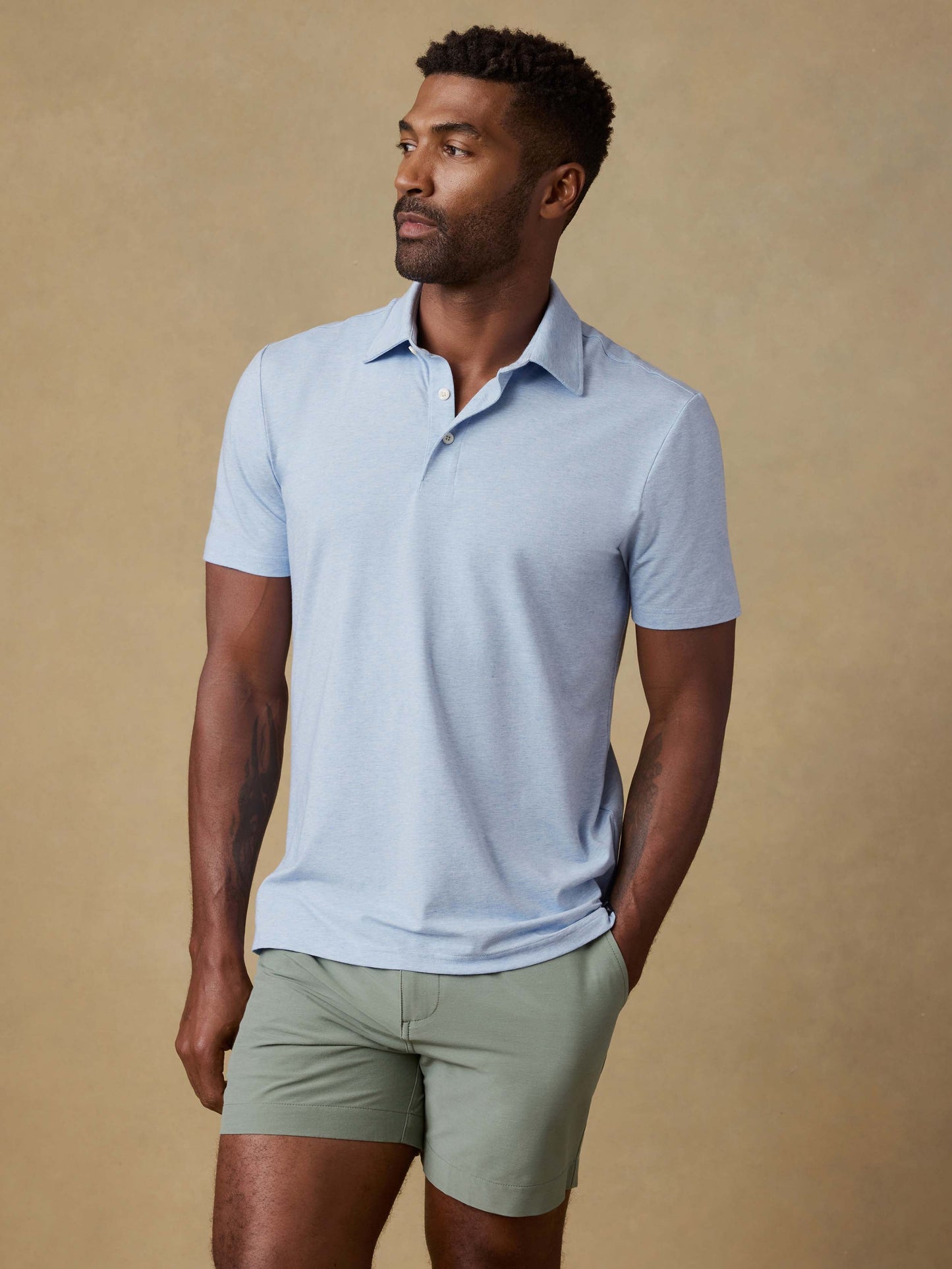 Short-Sleeve Movement™ Polo - Cardiff Blue Heather