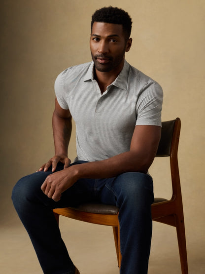 Short-Sleeve Movement™ Polo - Dark Cloud Stripe