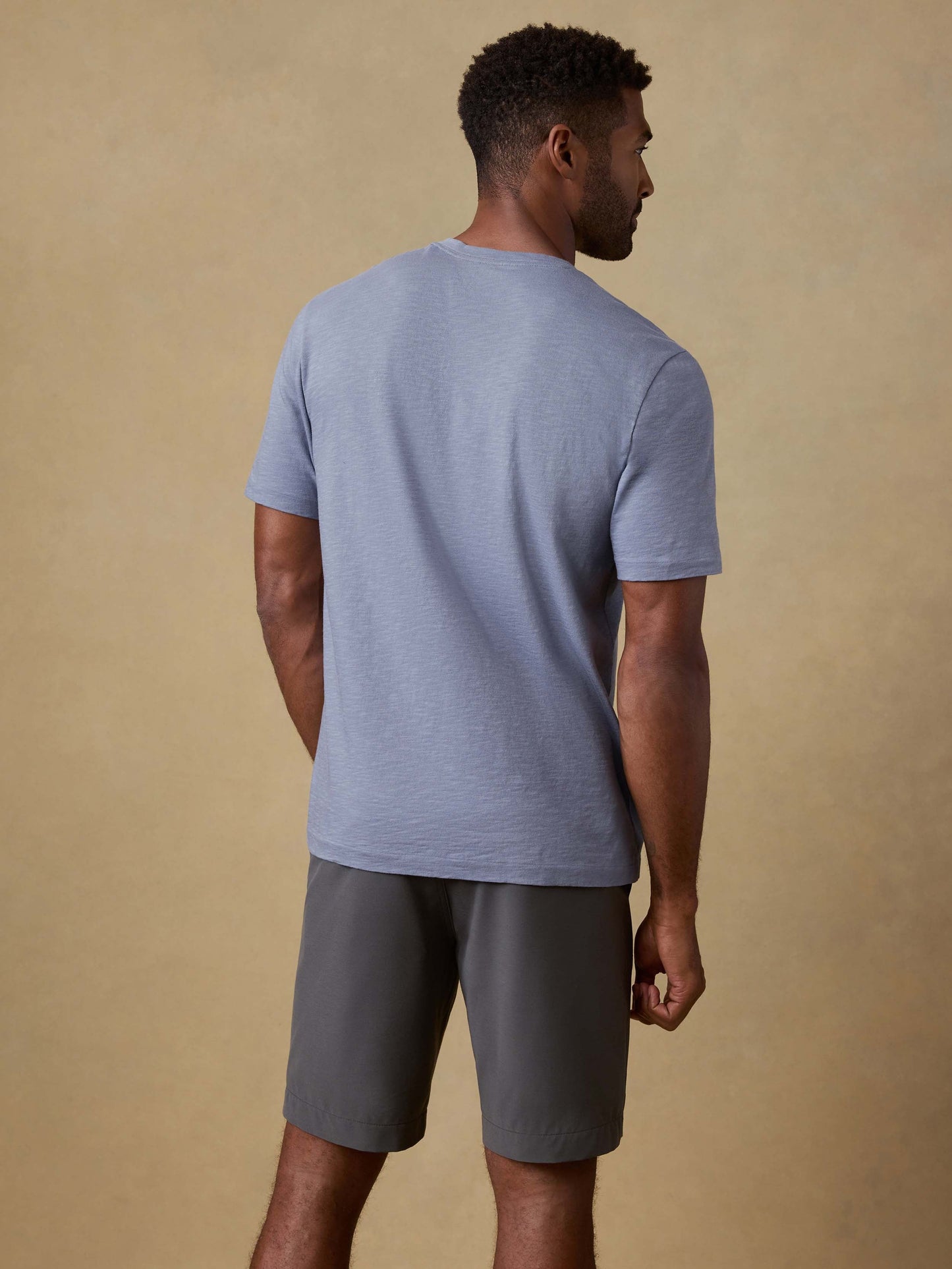 Short-Sleeve Sunwashed V-Neck Tee - Flint