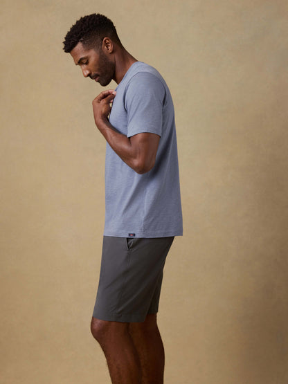 Short-Sleeve Sunwashed V-Neck Tee - Flint