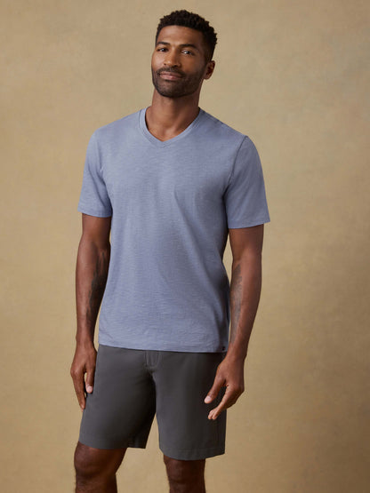 Short-Sleeve Sunwashed V-Neck Tee - Flint