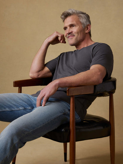 Short-Sleeve Sunwashed V-Neck Tee - Graphite
