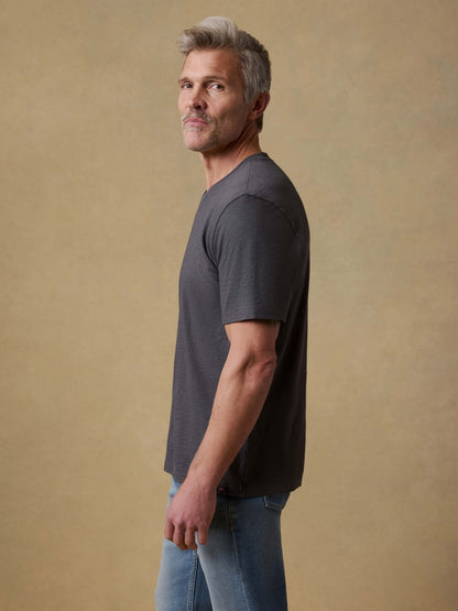 Short-Sleeve Sunwashed V-Neck Tee - Graphite