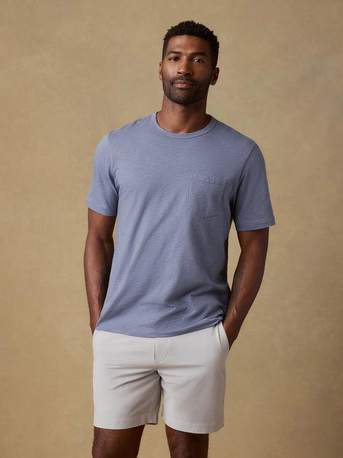 Sunwashed Regenerative Pocket Tee - Flint