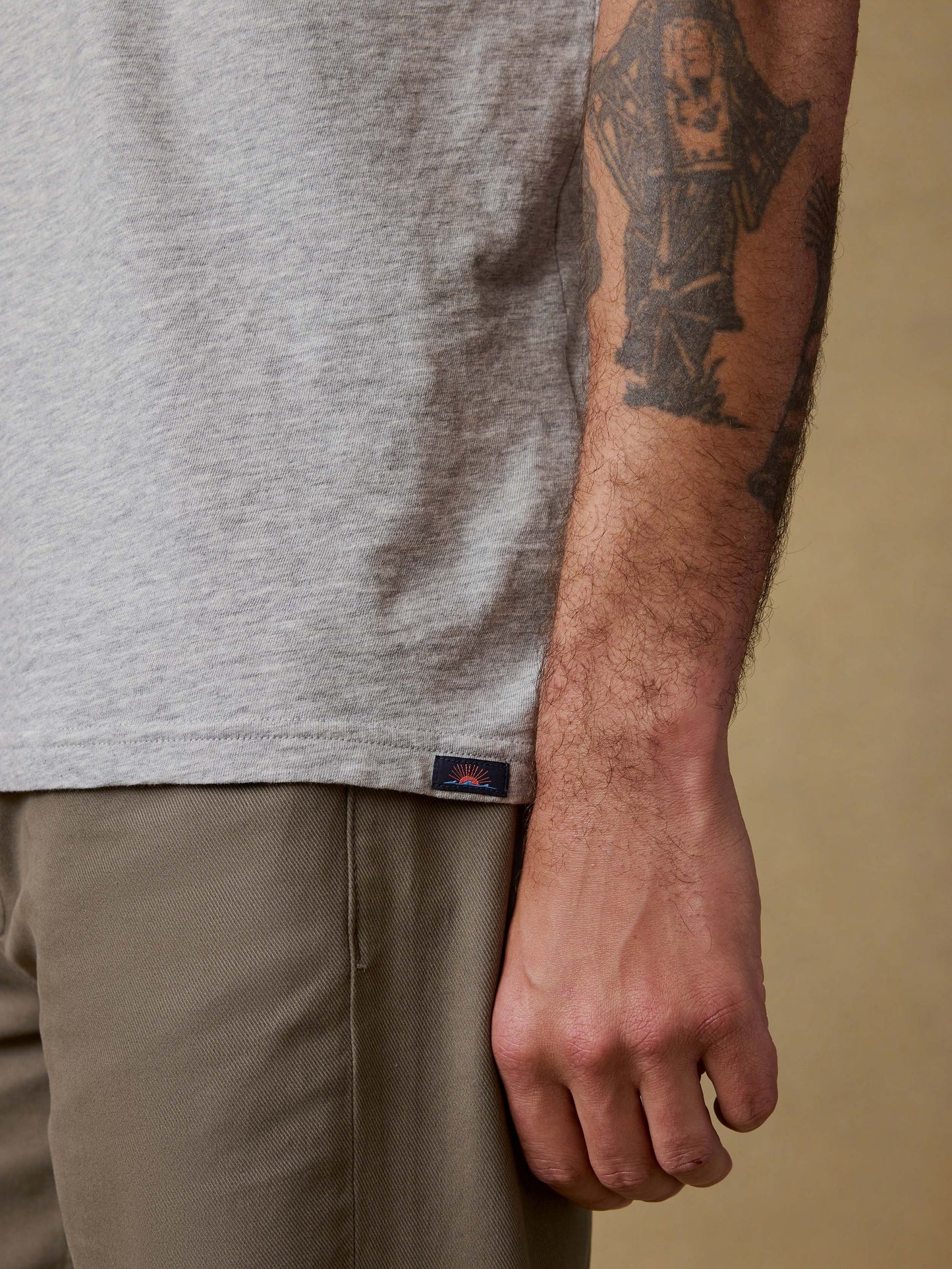 Sunwashed Regenerative Pocket Tee - Granite Heather