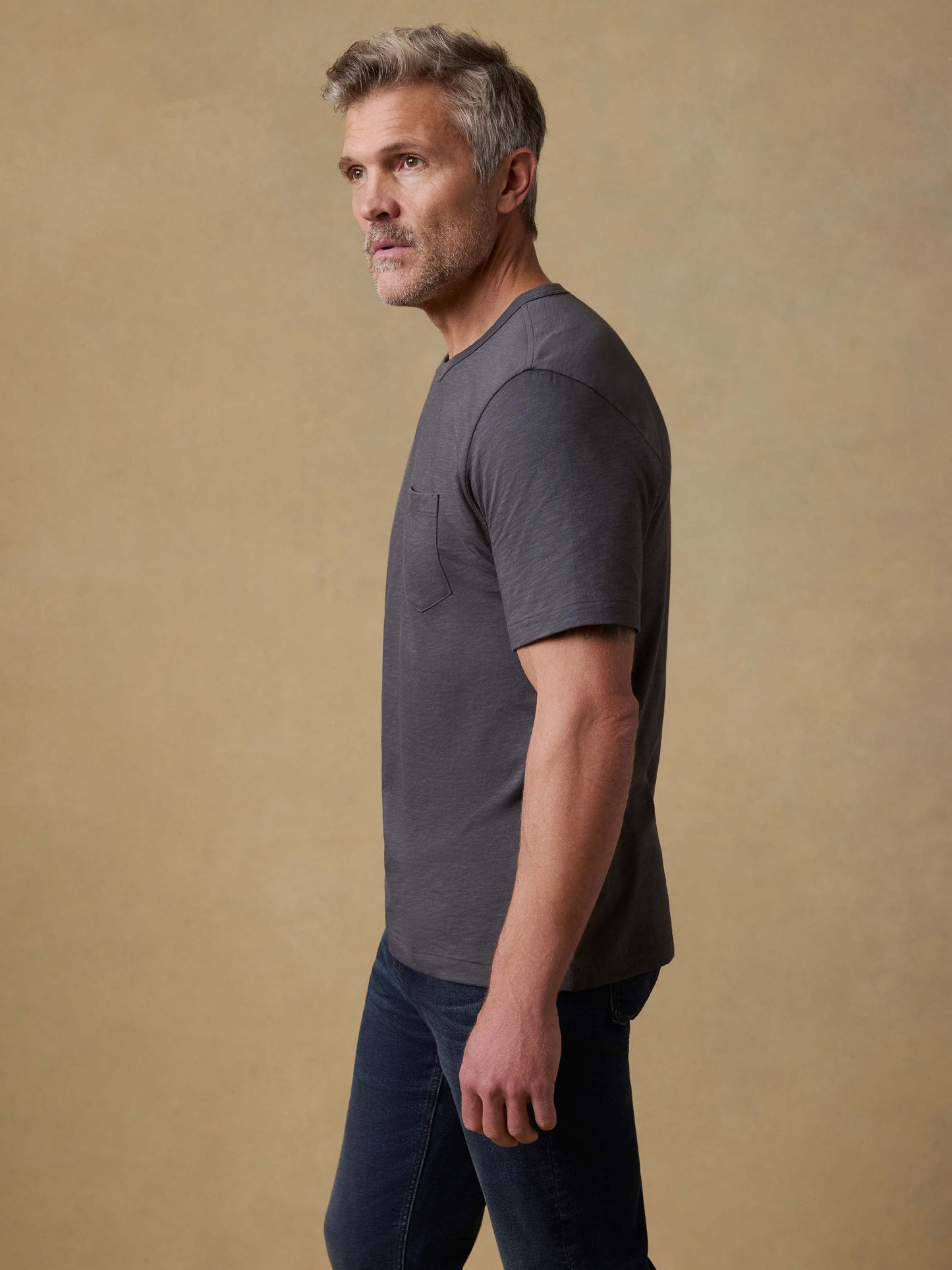 Sunwashed Regenerative Pocket Tee - Graphite