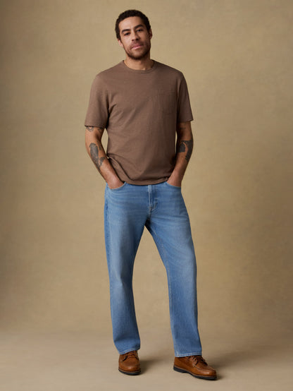 Sunwashed Regenerative Pocket Tee - Island Brown