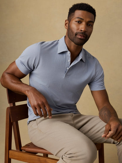 Short-Sleeve Movement™ Pique Polo - Flint White Melange