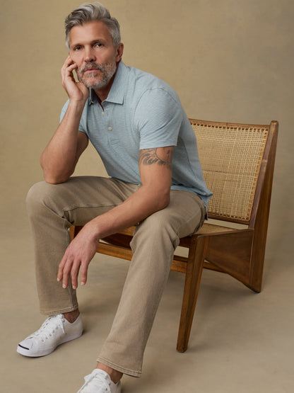 Sunwashed T-Shirt Polo - Dune Stripe Mist