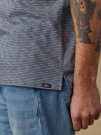 Sunwashed T-Shirt Polo - Dune Stripe Navy