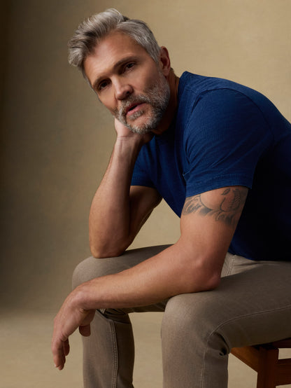 Short-Sleeve Indigo Pocket Tee - Deadstock Wash