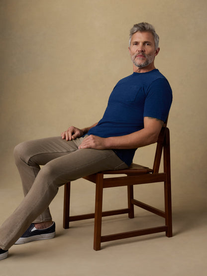Short-Sleeve Indigo Pocket Tee - Deadstock Wash