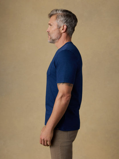 Short-Sleeve Indigo Pocket Tee - Deadstock Wash
