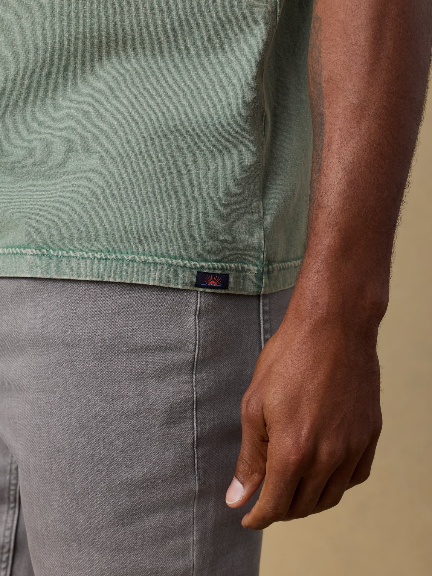 Short-Sleeve Recycled Cotton Tee - Coastal Sage
