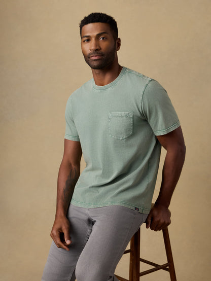 Short-Sleeve Recycled Cotton Tee - Coastal Sage