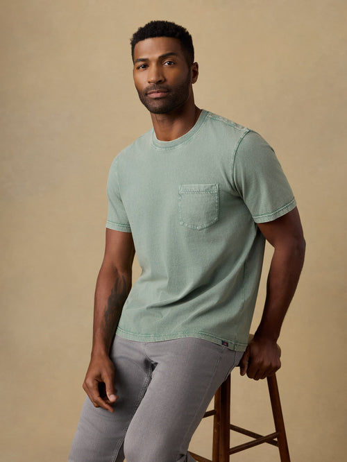 Short-Sleeve Recycled Cotton Tee - Coastal Sage