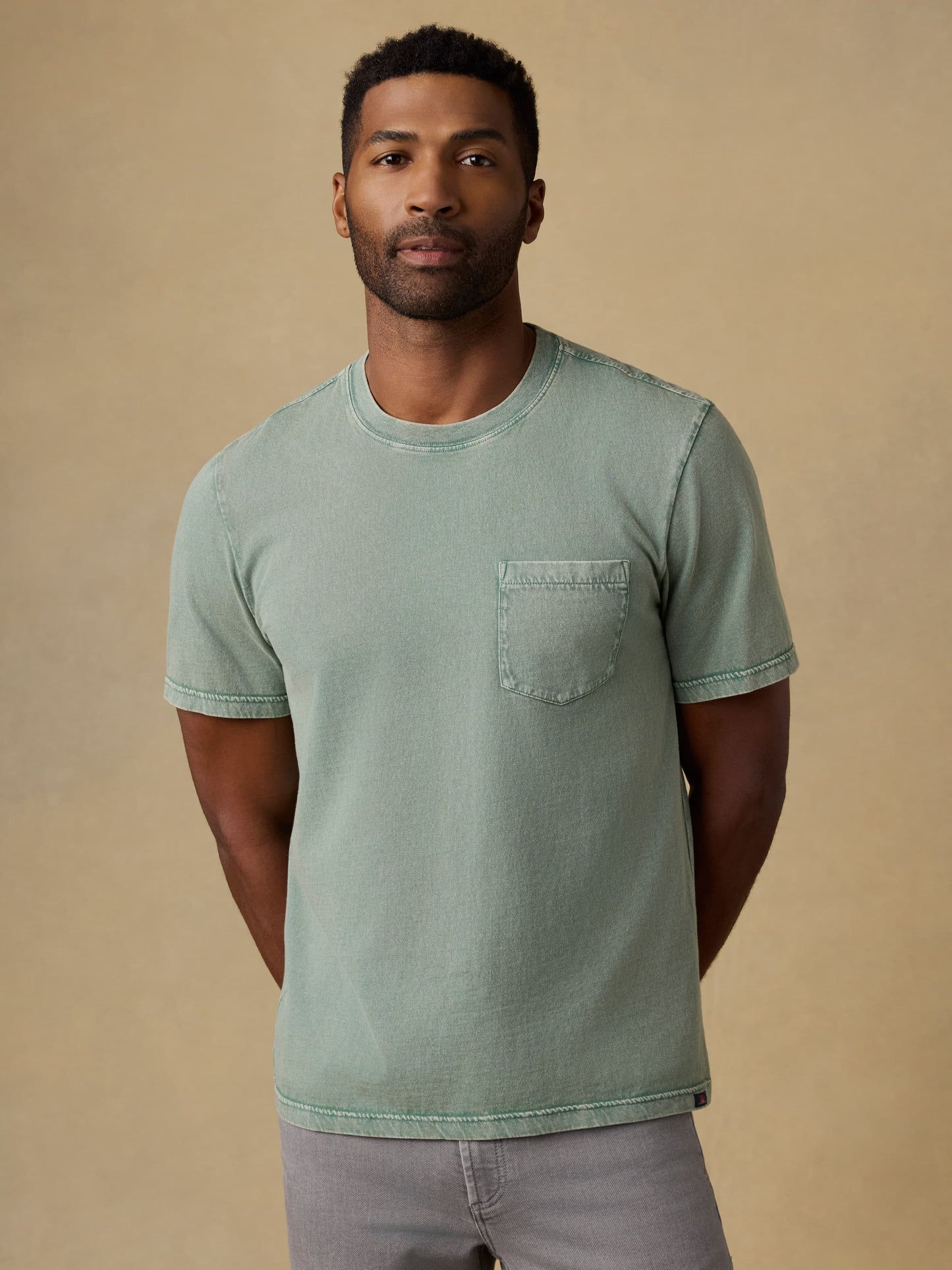 Short-Sleeve Recycled Cotton Tee - Coastal Sage