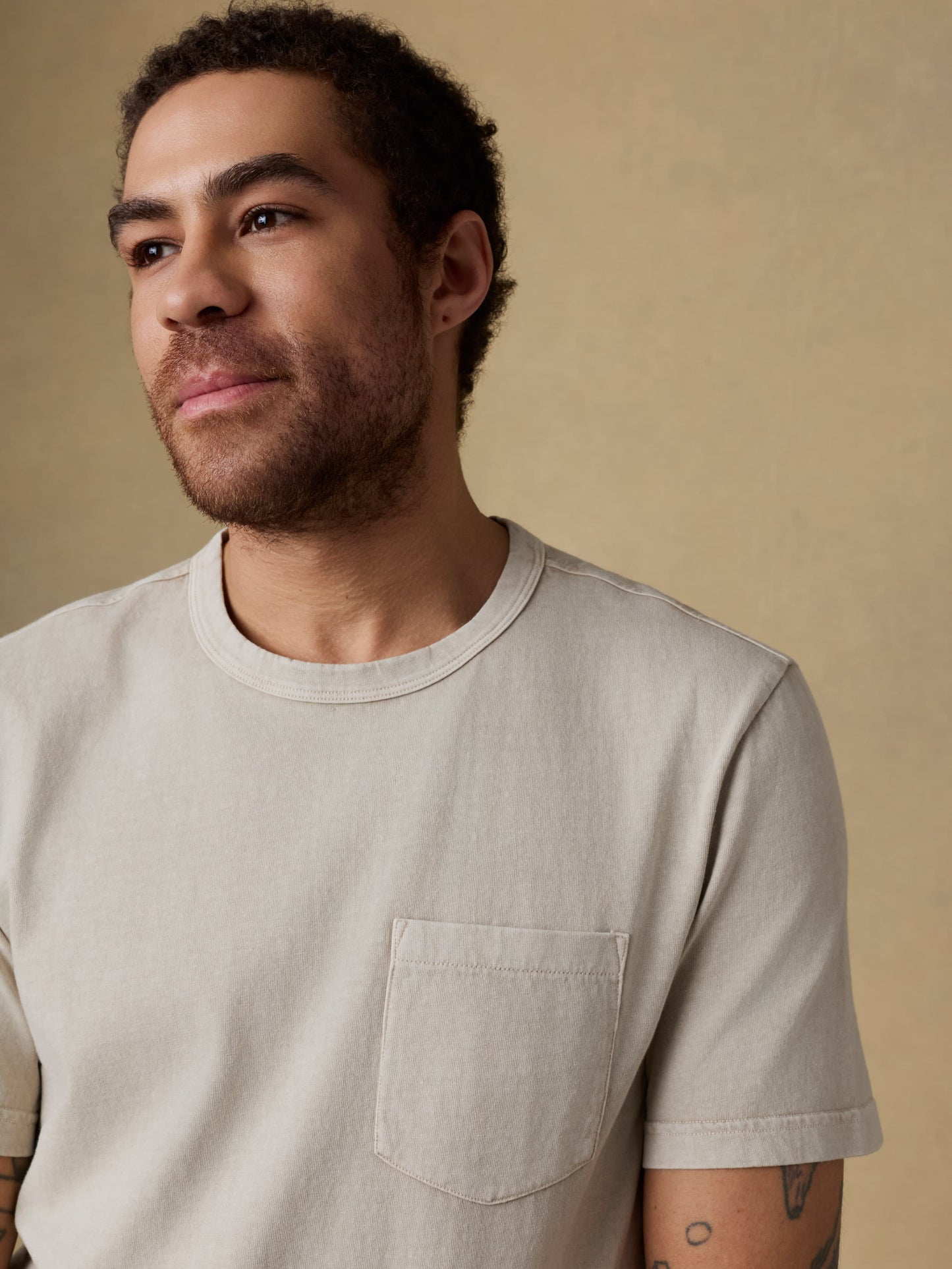 Short-Sleeve Recycled Cotton Tee - Sand Point