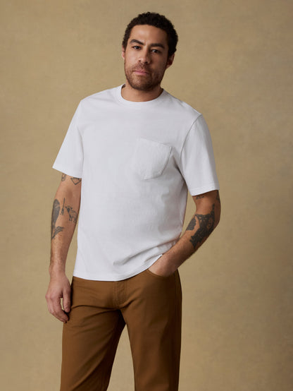 Short-Sleeve Recycled Cotton Tee - Pure White