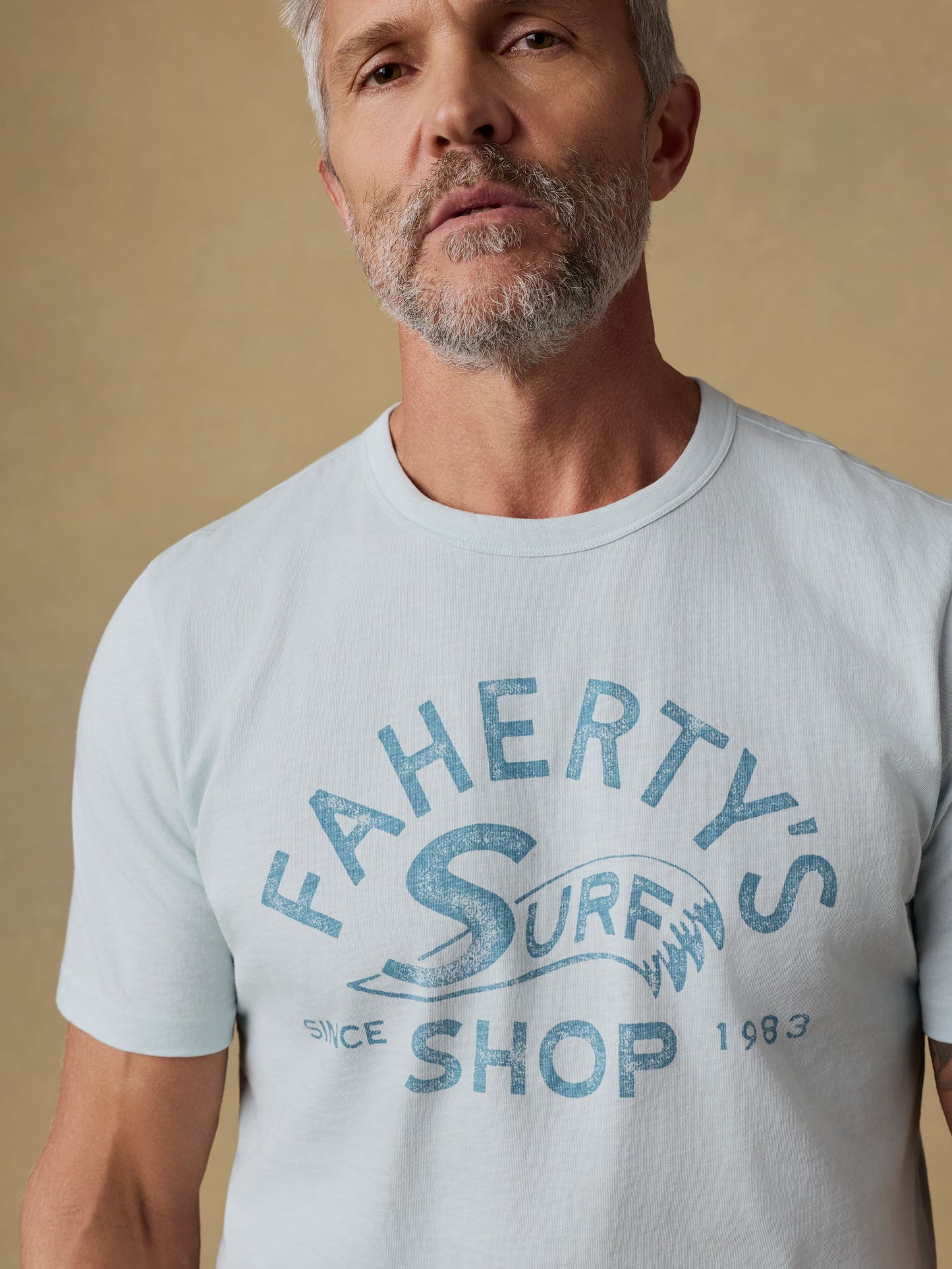 Surf Shop Sunwashed Regenerative Tee - Sky