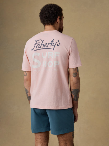 Surf Shop Sunwashed Regenerative Pocket Tee - Pink Sand