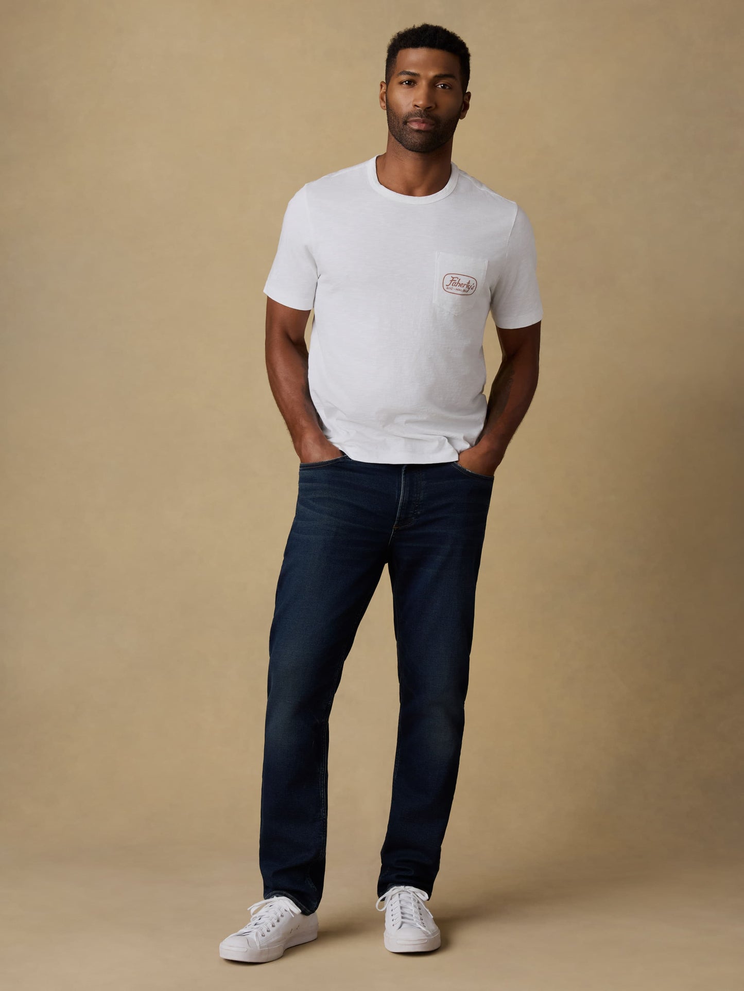 Surf Shop Sunwashed Regenerative Pocket Tee - White