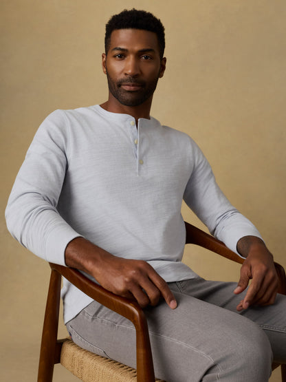 Sunwashed Organic Henley - Coastal Breeze