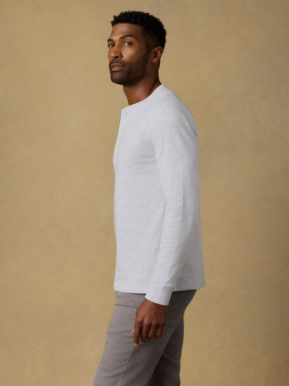 Sunwashed Organic Henley - Coastal Breeze