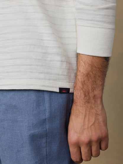Sunwashed Organic Henley - Ivory Rock Stripe