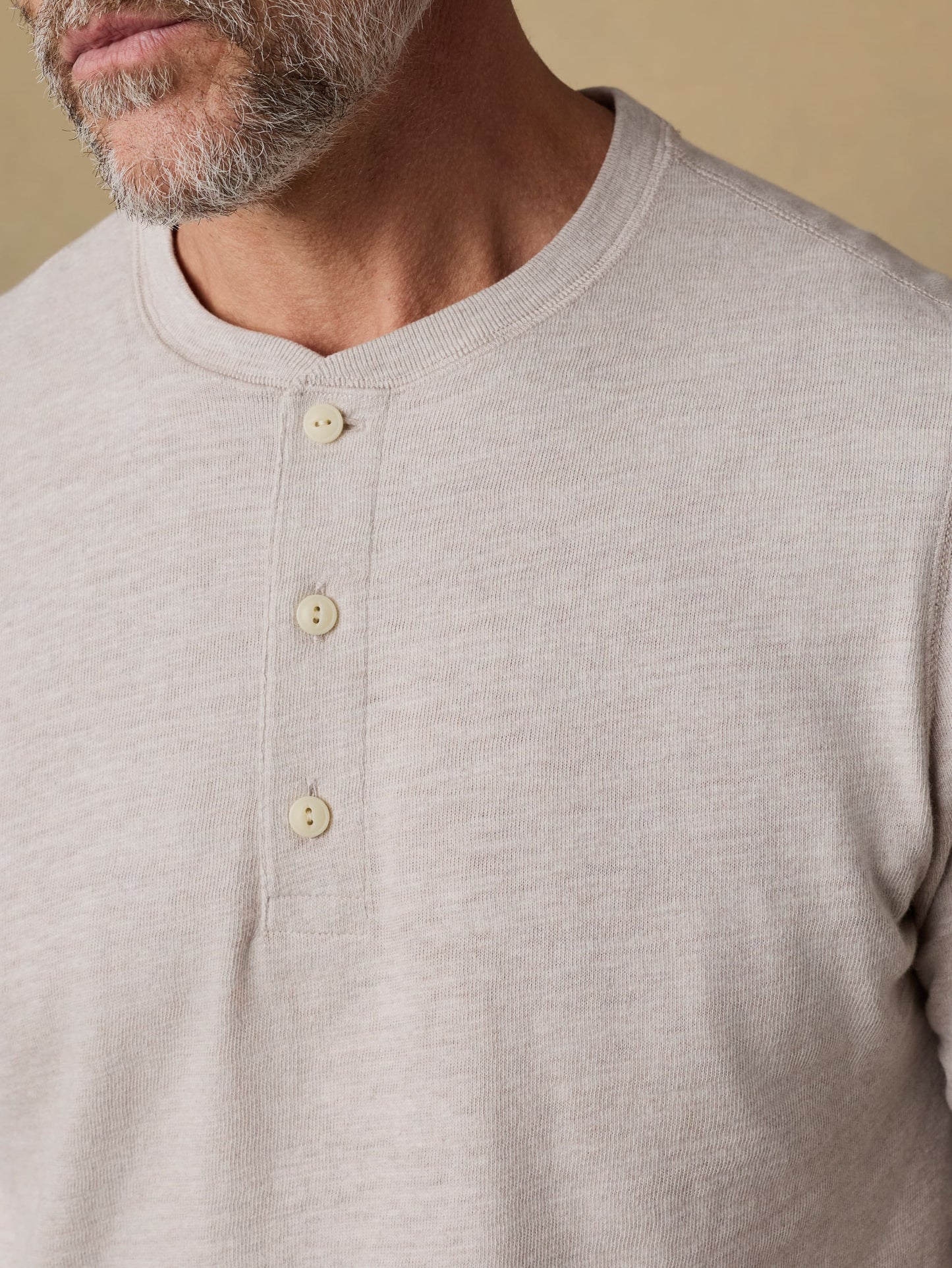 Sunwashed Organic Henley - Oat Plains Heather