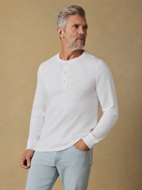 Sunwashed Organic Henley - White