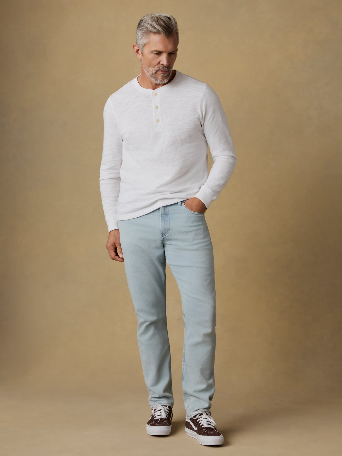 Sunwashed Organic Henley - White