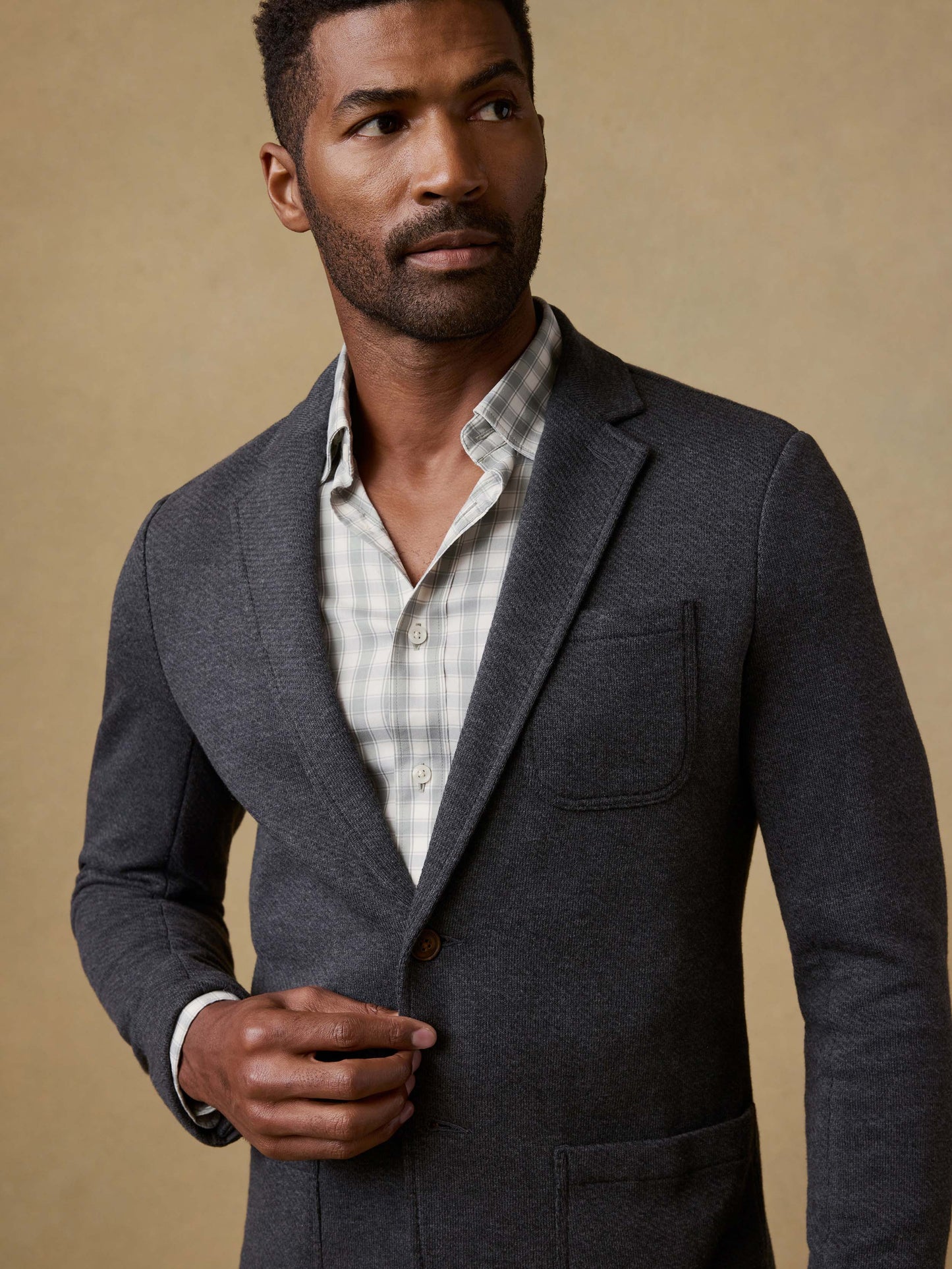 Inlet Knit Blazer - Black Sky Melange