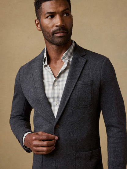 Inlet Knit Blazer - Black Sky Melange